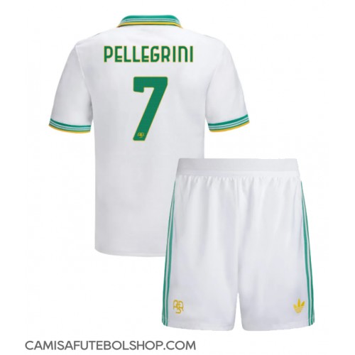 Camisa de time de futebol AS Roma Lorenzo Pellegrini #7 Replicas 3º Equipamento Infantil 2025-26 Manga Curta (+ Calças curtas)